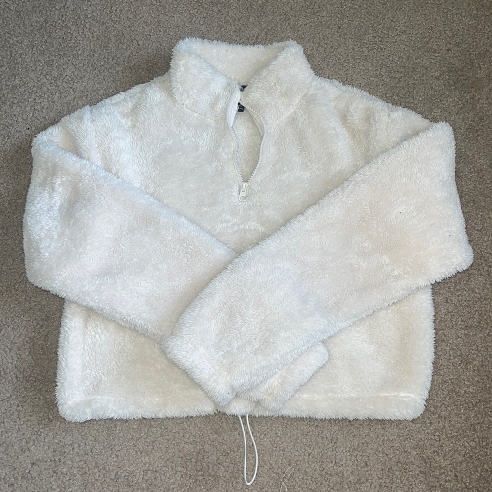 Forever 21 Cropped Fur Sweatshirt